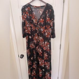 Torrid floral button up dress or cover for over dress
